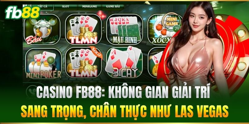 Casino FB88: Không gian giải trí sang trọng, mô phỏng chân thực như Las Vegas