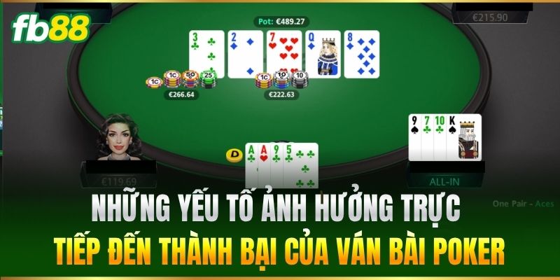 Những yếu tố ảnh hưởng trực tiếp đến thành bại của ván bài Poker